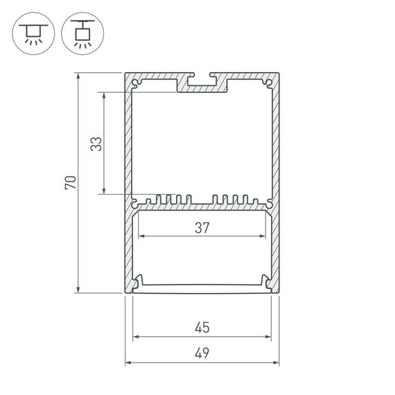Arlight 019297 Профиль SL-LINE-4970-2000 ANOD (Arlight, Алюминий) 019297, изображение 6