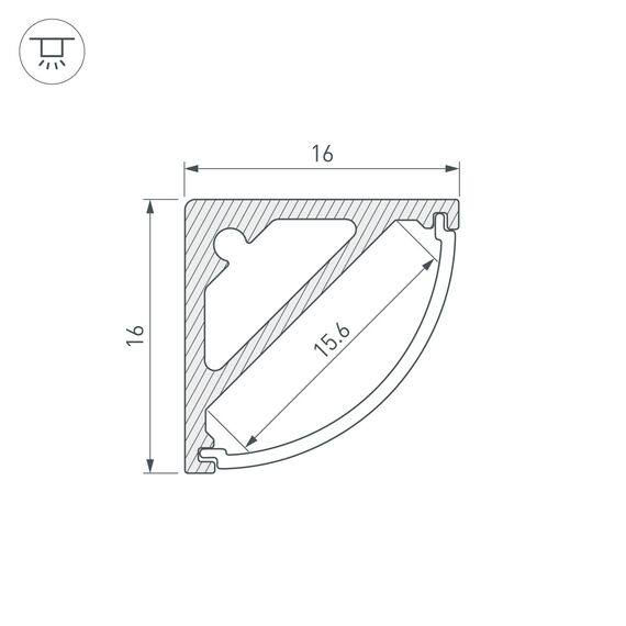Arlight 019327 Профиль SL-KANT-H15-2000 ANOD (Arlight, Алюминий) 019327, изображение 6