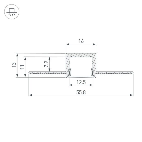 Arlight 049012 Профиль SL-LINIA16-FANTOM-2000 ANOD (Arlight, Алюминий) 049012, изображение 5