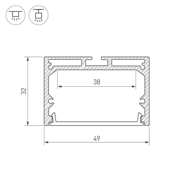 Arlight 019308 Профиль SL-LINE-4932-2000 ANOD (Arlight, Алюминий) 019308, изображение 6