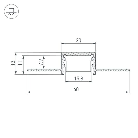 Arlight 049030 Профиль SL-LINIA20-FANTOM-2000 ANOD (Arlight, Алюминий) 049030, изображение 6