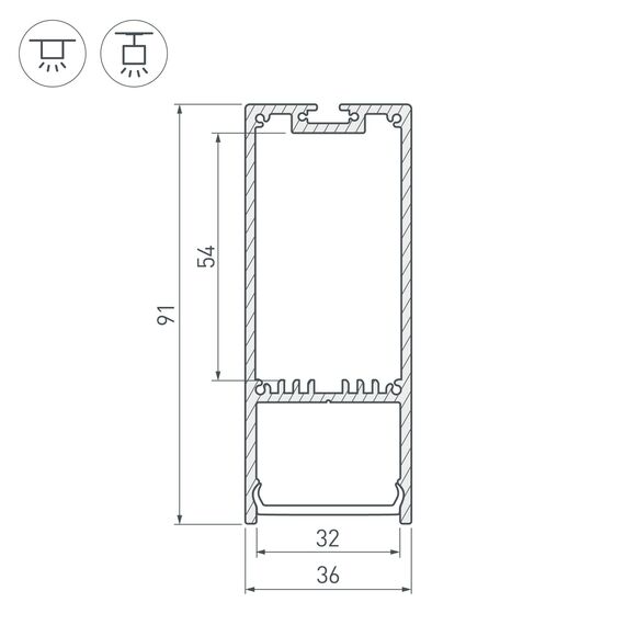 Arlight 019302 Профиль SL-LINE-3691-2000 ANOD (Arlight, Алюминий) 019302, изображение 5