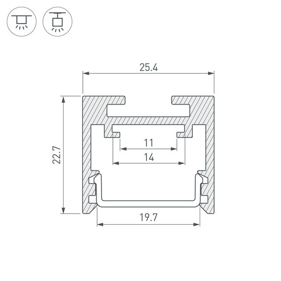 Arlight 043110 Профиль SL-LINE-2522-2500 WHITE (Arlight, Алюминий) 043110, изображение 10