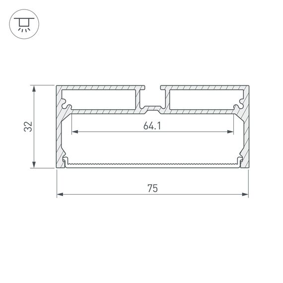 Arlight 028033 Профиль с экраном SL-LINE-7532-2000 ANOD (Arlight, Алюминий) 028033, изображение 5
