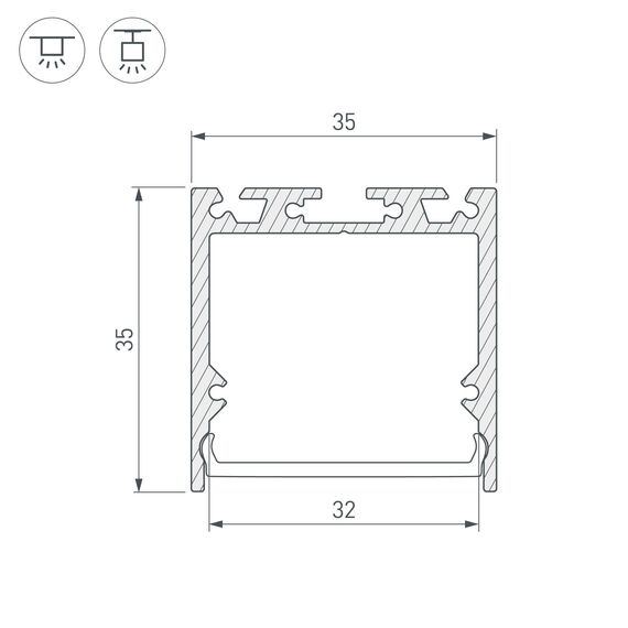 Arlight 027986 Профиль с экраном SL-LINE-3535-2500 BLACK+OPAL (Arlight, Алюминий) 027986, изображение 7