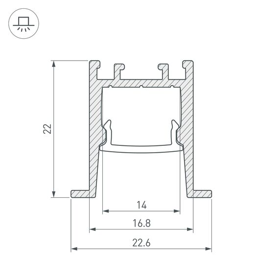 Arlight 031770 Профиль SL-COMFORT-2322-F-2000 ANOD (Arlight, Алюминий) 031770, изображение 5