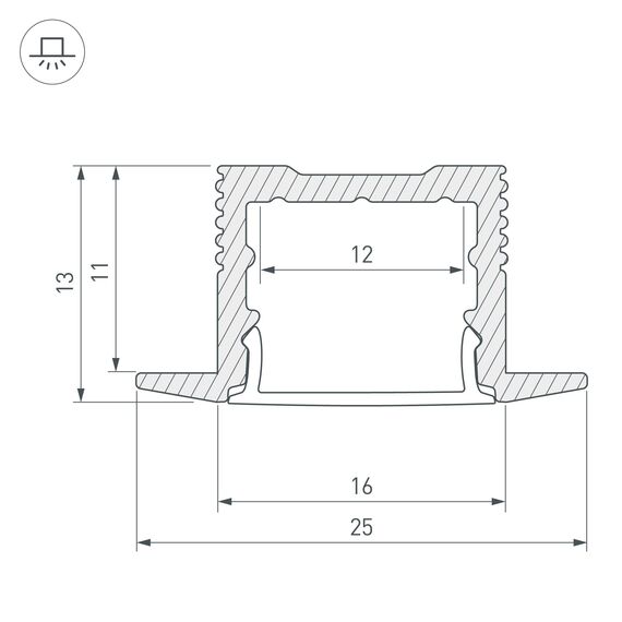 Arlight 023719 Профиль SL-SLIM-H13M-F25-2000 ANOD (Arlight, Алюминий) 023719, изображение 6