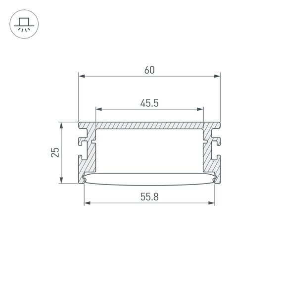 Arlight 046413 Профиль FLOOR60-H26-3000 ANOD (Arlight, Алюминий) 046413, изображение 6