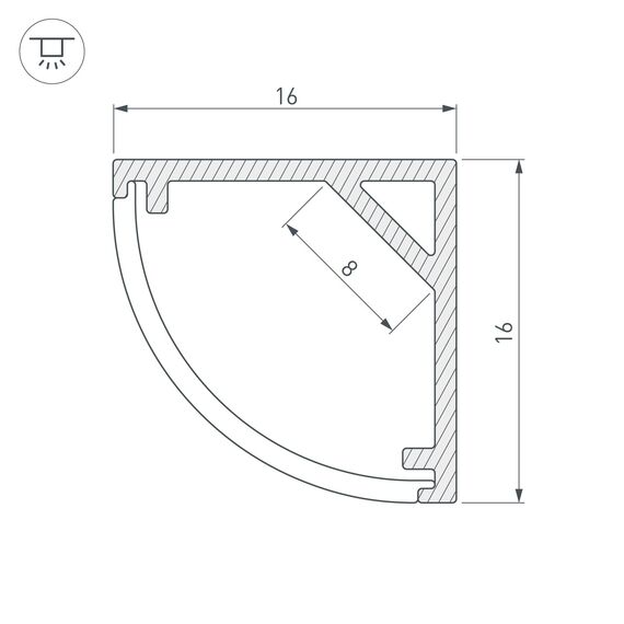 Arlight 023723 Профиль SL-KANT-H16-2000 ANOD (Arlight, Алюминий) 023723, изображение 11
