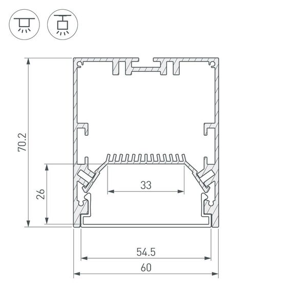 Arlight 028993 Профиль SL-LINE-6070-2000 ANOD (Arlight, Алюминий) 028993, изображение 7