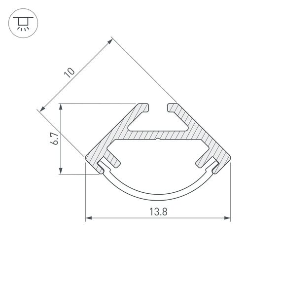 Arlight 049014 Профиль SL-KANT-H10-2000 BLACK (Arlight, Алюминий) 049014, изображение 10