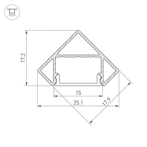 Arlight 049042 Профиль SL-KANT-H18-2000 ANOD (Arlight, Алюминий) 049042, изображение 6