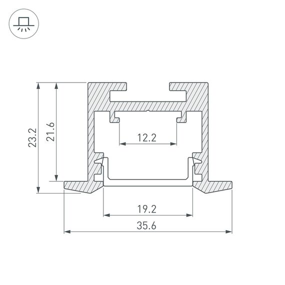 Arlight 033738 Профиль SL-LINE-3523-F-2500 BLACK (Arlight, Алюминий) 033738, изображение 5