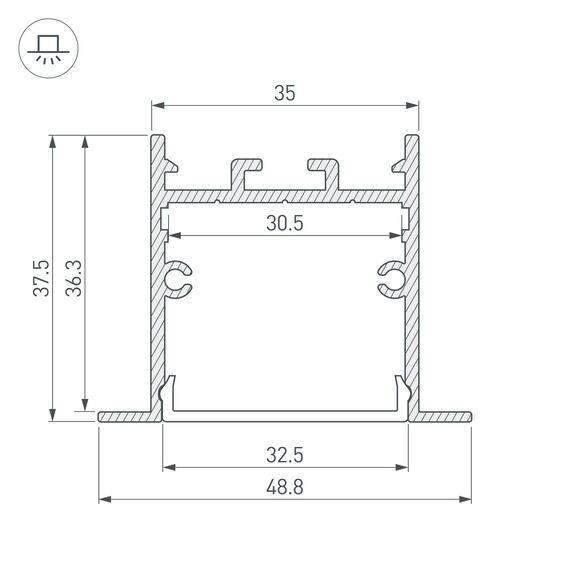 Arlight 039389 Профиль SL-LINIA49S-F-2000 ANOD BLACK (Arlight, Алюминий) 039389, изображение 8