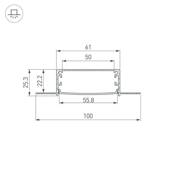 Arlight 046410 Профиль LINIA60-FANTOM-3000 ANOD (Arlight, Алюминий) 046410, изображение 9