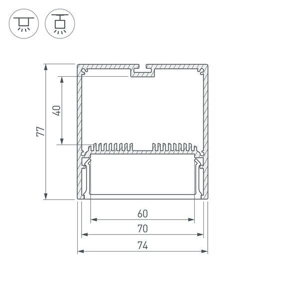 Arlight 029939 Профиль SL-LINE-7477-2000 BLACK (Arlight, Алюминий) 029939, изображение 6