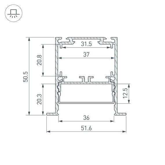 Arlight 044685 Профиль SL-LINIA52-3L-F-2000 ANOD BLACK (Arlight, Алюминий) 044685, изображение 14