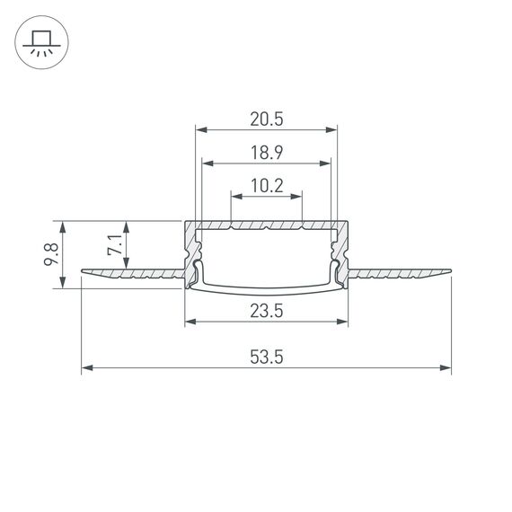 Arlight 047360 Профиль FANTOM-W20-H10-2000 ANOD (Arlight, Алюминий) 047360, изображение 6