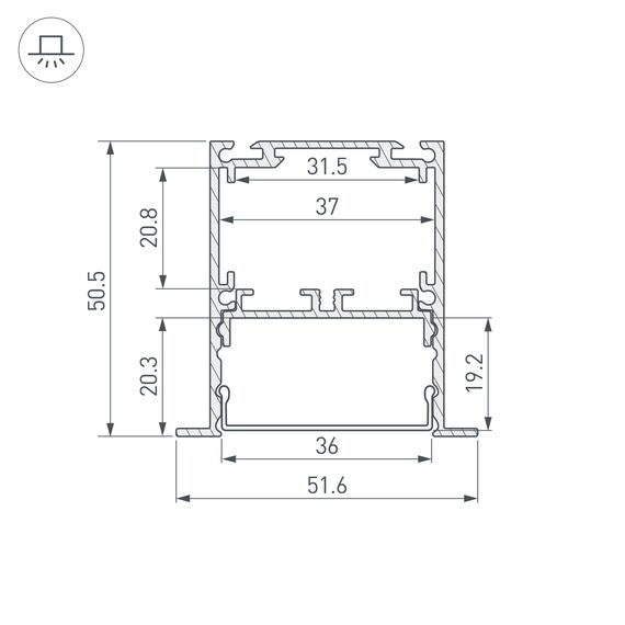 Arlight 044685 Профиль SL-LINIA52-3L-F-2000 ANOD BLACK (Arlight, Алюминий) 044685, изображение 12