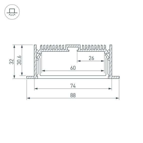 Arlight 019315 Профиль SL-LINIA88-F-2000 ANOD (Arlight, Алюминий) 019315, изображение 5
