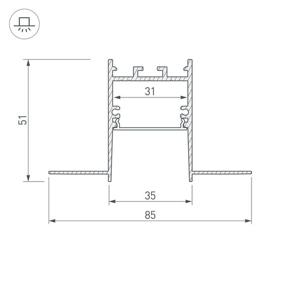 Arlight 033276 Профиль SL-COMFORT32-FANTOM-2000 ANOD (Arlight, Алюминий) 033276, изображение 6
