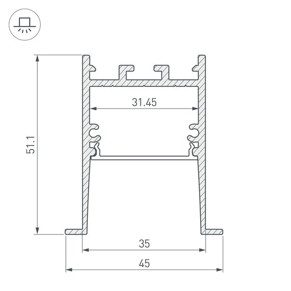 Arlight 031767 Профиль SL-COMFORT-4551-F-2000 ANOD (Arlight, Алюминий) 031767, изображение 6