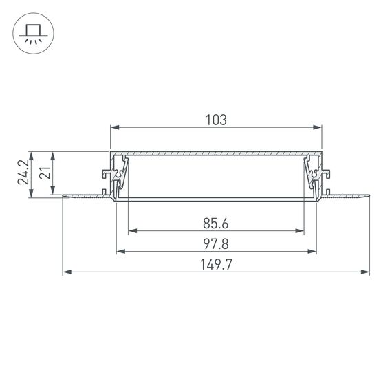 Arlight 034987 Профиль SL-LINIA97-FANTOM-2000 ANOD (Arlight, Алюминий) 034987, изображение 6