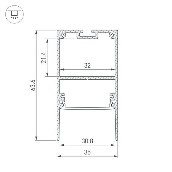 Arlight 033277 Профиль SL-COMFORT-3563-2000 ANOD (Arlight, Алюминий) 033277, изображение 6