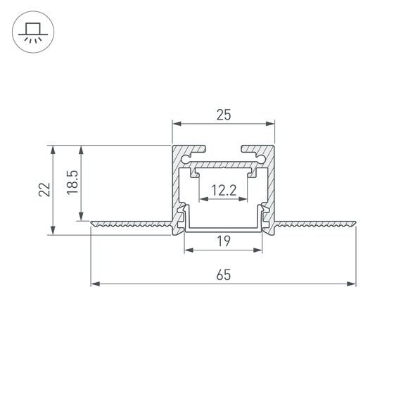 Arlight 039071 Профиль SL-LINIA20-FANTOM-2500 BLACK (Arlight, Алюминий) 039071, изображение 5