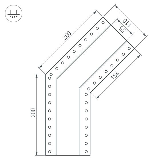 Arlight 030129 Угол SL-LINIA55-FANTOM-135 (Arlight, Металл) 030129, изображение 4