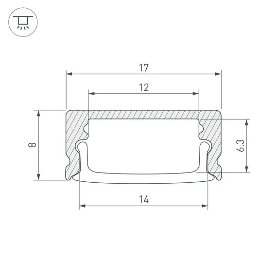 Arlight 047947 Профиль LINE-1708-3000 ANOD (Arlight, Алюминий) 047947, изображение 6