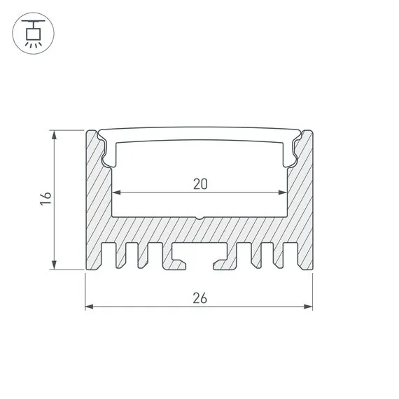 Arlight 018674 Профиль ARH-LINE-1726-2000 ANOD (Arlight, Алюминий) 018674, изображение 5