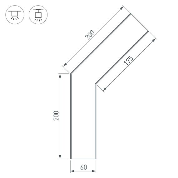Arlight 030138 Угол SL-LINE-6070-135 (Arlight, Металл) 030138, изображение 6