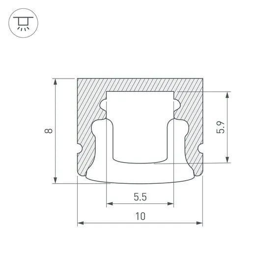 Arlight 018827 Профиль ARH-MINI5-2000 ANOD (Arlight, Алюминий) 018827, изображение 6