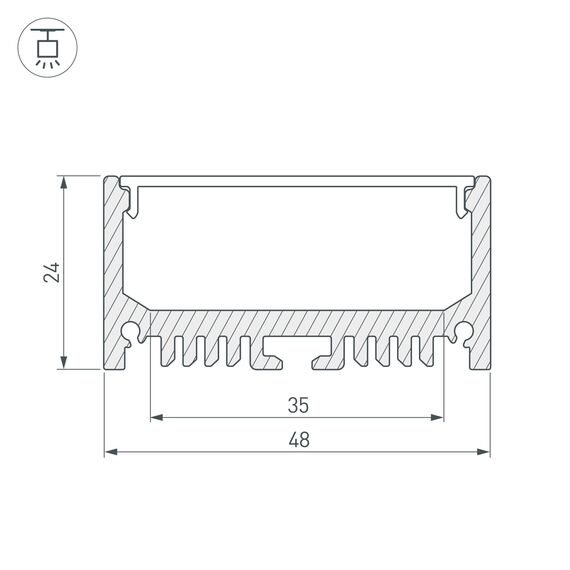 Arlight 018684 Профиль ARH-LINE-2448-2000 ANOD (Arlight, Алюминий) 018684, изображение 6