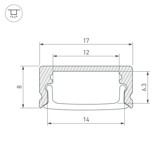 Arlight 038439 Профиль LINE-1708-2000 ANOD OLIVE GREY (Arlight, Алюминий) 038439, изображение 6