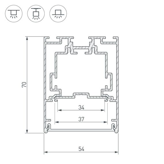 Arlight 029440 Профиль S2-LINE-5470-2500 SEAMLESS ANOD (Arlight, Алюминий) 029440, изображение 6