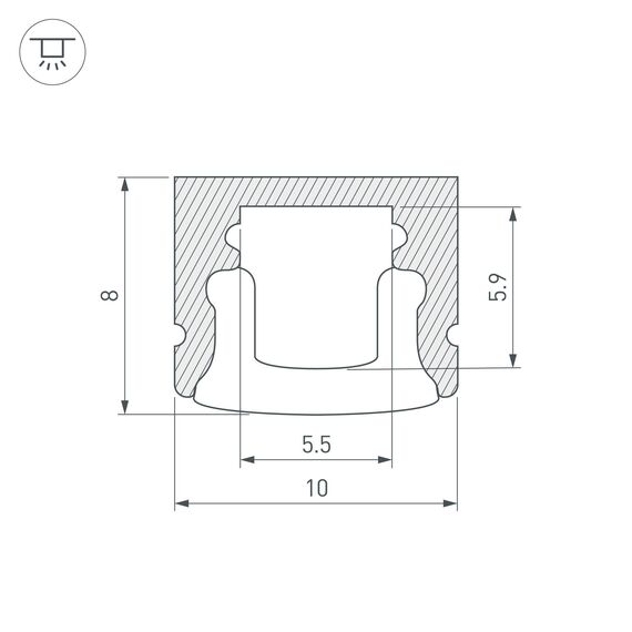 Arlight 018827 Профиль ARH-MINI5-2000 ANOD (Arlight, Алюминий) 018827, изображение 6