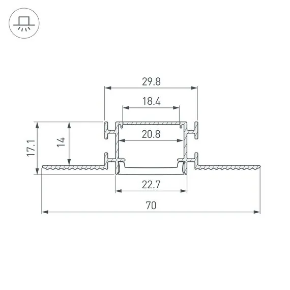 Arlight 040330 Профиль FANTOM-W23-2000 ANOD (Arlight, Алюминий) - ! УПАКОВКА СОСТОИТ ИЗ - 2 м/п, изображение 5