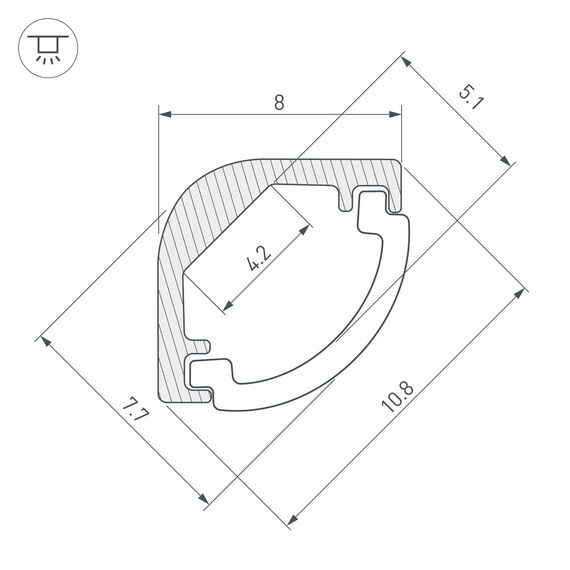Arlight 036323 Профиль ARH-KANT-H8-2000 ANOD (Arlight, Алюминий) 036323, изображение 6