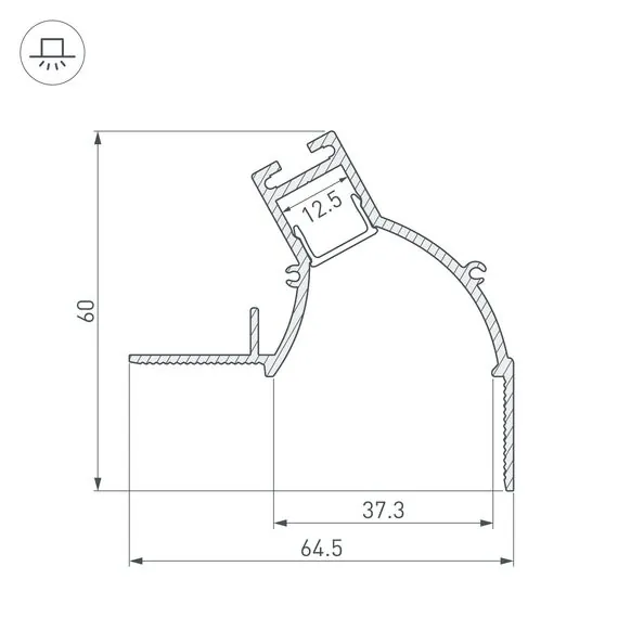 Arlight 034981 Профиль ARH-CEIL-BEVEL-EDGE-2000 WHITE (Arlight, Алюминий) 034981, изображение 5
