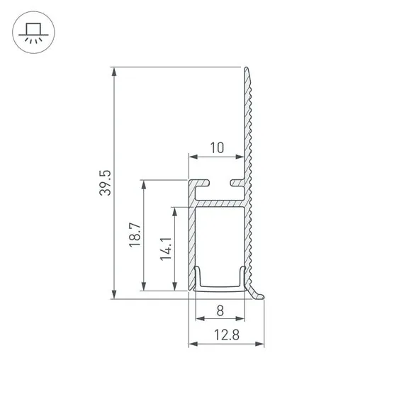 Arlight 043694 Профиль WALL-FANTOM-BENT-W10-SIDE-2000 ANOD (Arlight, Алюминий) 043694, изображение 6