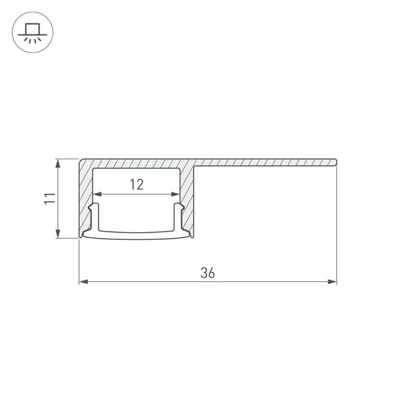 Arlight 052994 Профиль ARH-DECORE-S12-LINE-EDGE-3000 ANOD (Arlight, Алюминий) 052994, изображение 5