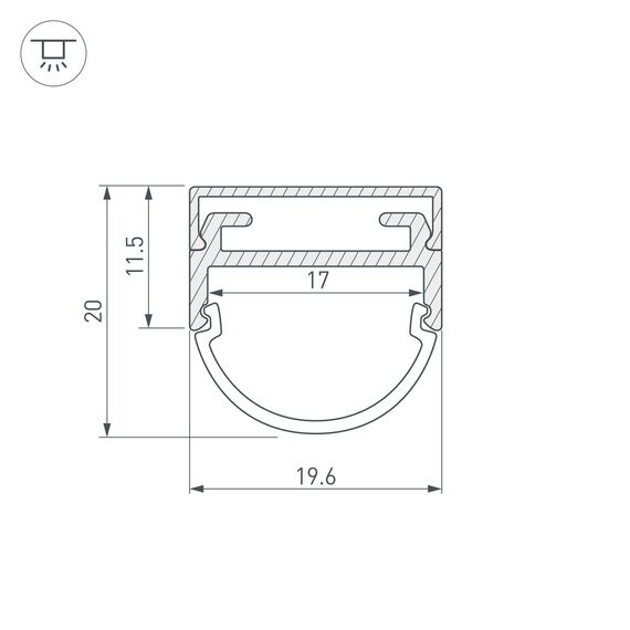 Arlight 016188 Профиль ARH-WIDE-B-H20-2000 ANOD (Arlight, Алюминий) 016188, изображение 9