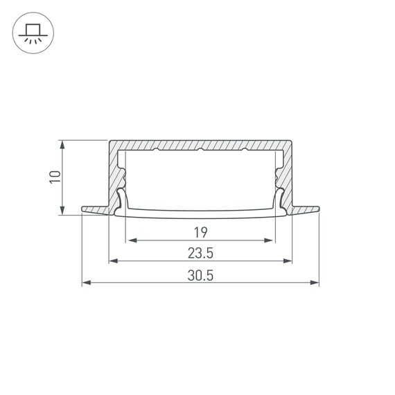 Arlight 016186 Профиль ARH-WIDE-F-H10-2000 ANOD (Arlight, Алюминий) 016186, изображение 6