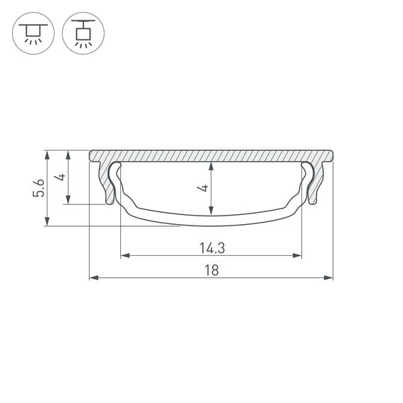 Arlight 023087 Профиль ARH-BENT-W18-2000 ANOD (Arlight, Алюминий) 023087, изображение 7