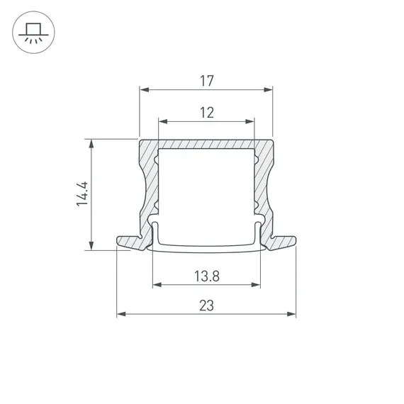 Arlight 036327 Профиль ARH-LINE-2315-F-2000 ANOD (Arlight, Алюминий) 036327, изображение 5