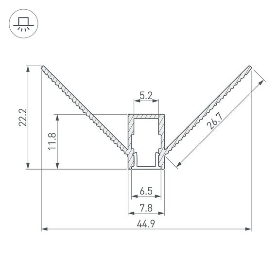 Arlight 034973 Профиль ARH-DECORE-S6-EXT-2000 ANOD внешний (Arlight, Алюминий) 034973, изображение 6
