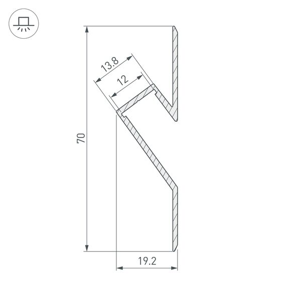 Arlight 023902 Профиль ARH-DECORE-S12-CAVE-F-2000 ANOD (Arlight, Алюминий) 023902, изображение 4