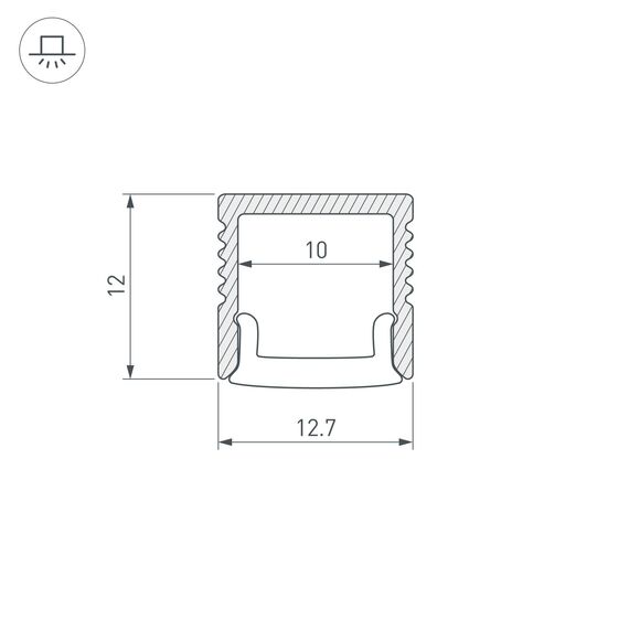 Arlight 040326(1) Профиль FANTOM-BENT-W12-SIDE-2000 ANOD (Arlight, Алюминий) 040326(1), изображение 6
